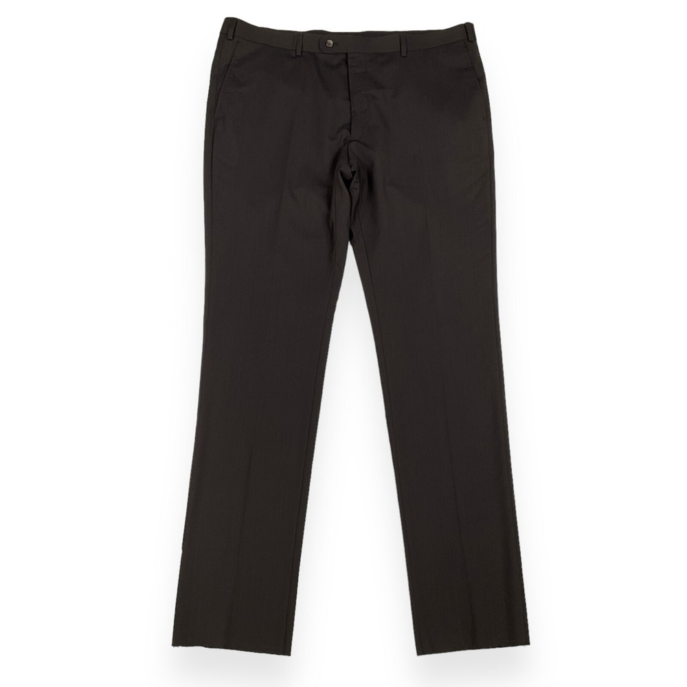 John Varvatos Pants Mens 40x35.5 Brown Bedford Wool Blend Un-Hemmed‎ NWOT